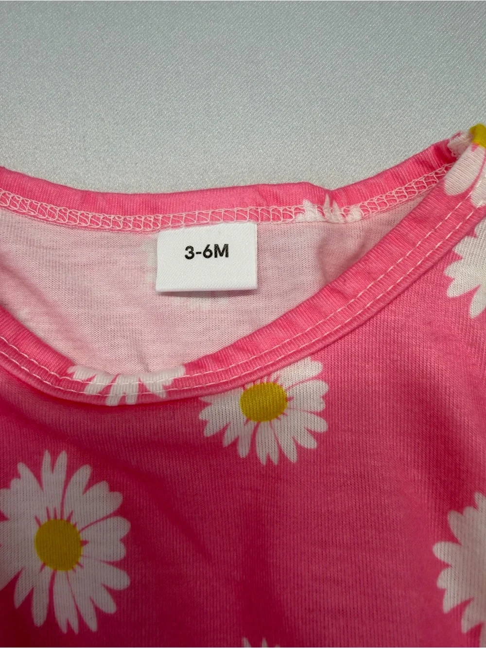Baby Girl Daisy Print Romper | Pink/White | GUC | 3–6M